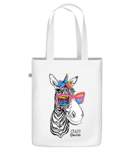 blázen Unicorn - Organická taška - Bílá - Napřed