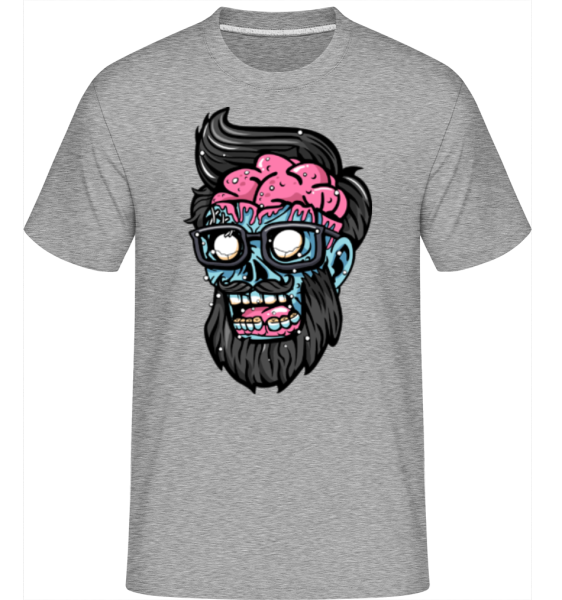 Zombie Head -  Shirtinator tričko pro pány - Melírově šedá - Napřed