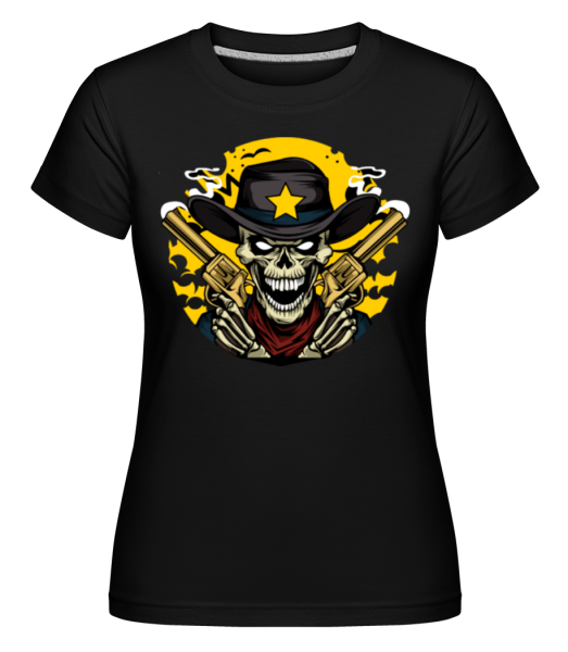 Cowboy Skull -  Shirtinator tričko pro dámy - Černá - Napřed