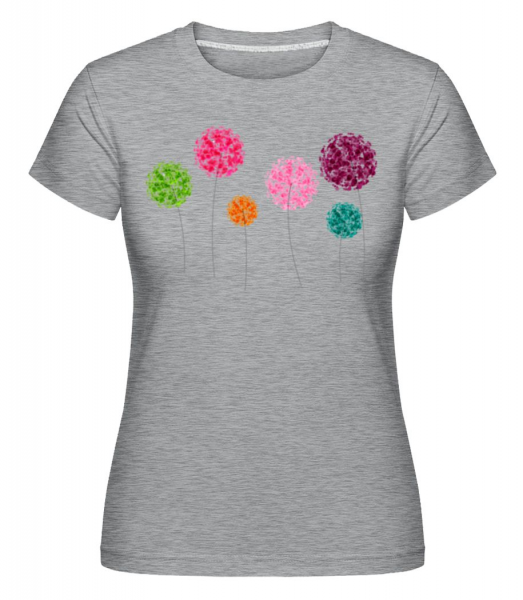 barevné květiny -  Shirtinator tričko pro dámy - Melírově šedá - Napřed
