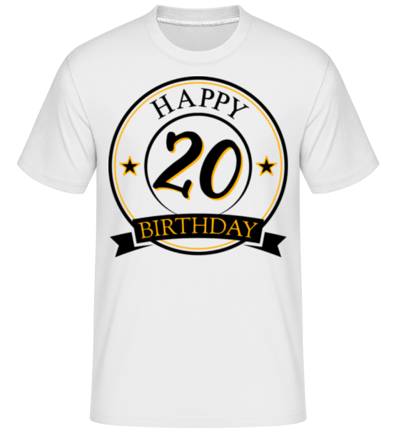 Všechno nejlepší k narozeninám 20 -  Shirtinator tričko pro pány - Bílá - Napřed