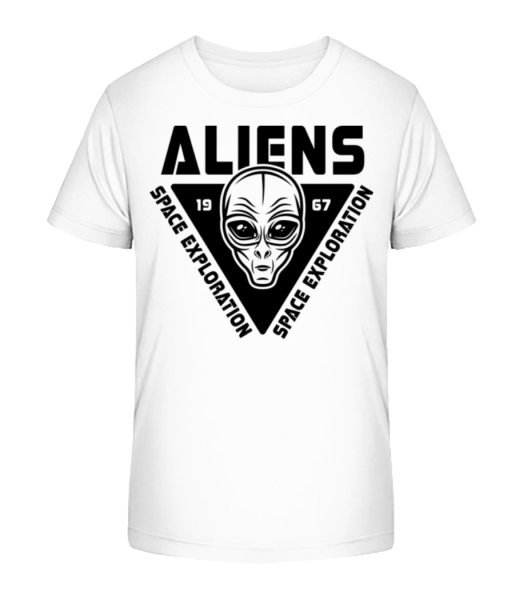 Aliens Space Exploration - Detské Bio tričko Stanley Stella - Bílá - Napřed