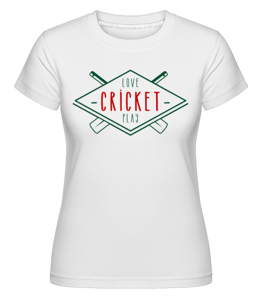 Love And Play Cricket -  Shirtinator tričko pro dámy - Bílá - Napřed