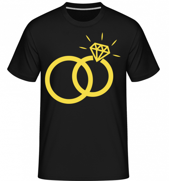 Svatební prsteny -  Shirtinator tričko pro pány - Černá - Napřed
