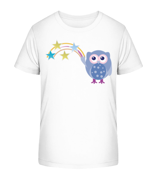 Cute Owl With Stars - Detské Bio tričko Stanley Stella - Bílá - Napřed