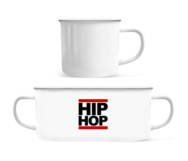Hip Hop Logo - Emaille hrnek - Bílá - Napřed