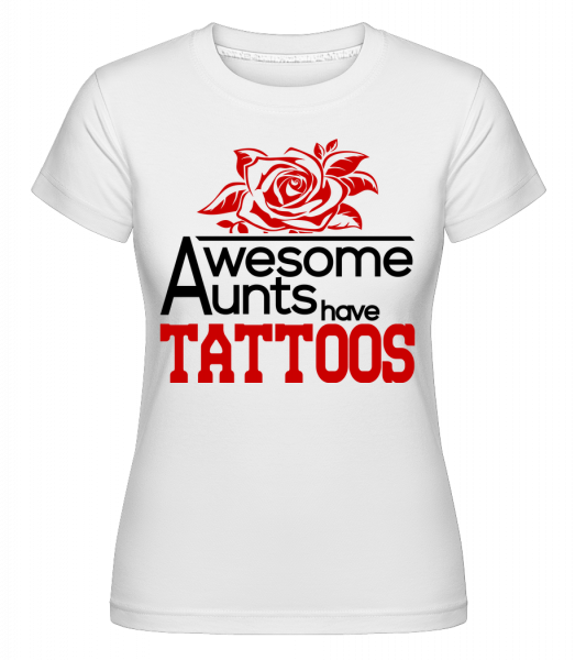 Úžasné teta tetování -  Shirtinator tričko pro dámy - Bílá - Napřed