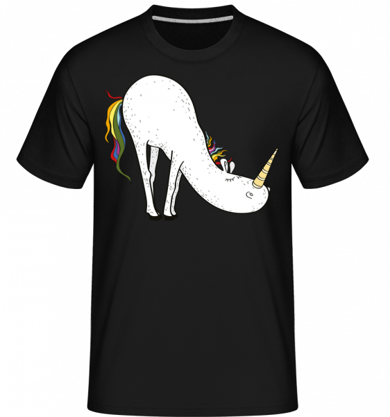 Yoga Unicorn Bücke -  Shirtinator tričko pro pány - Černá - Napřed