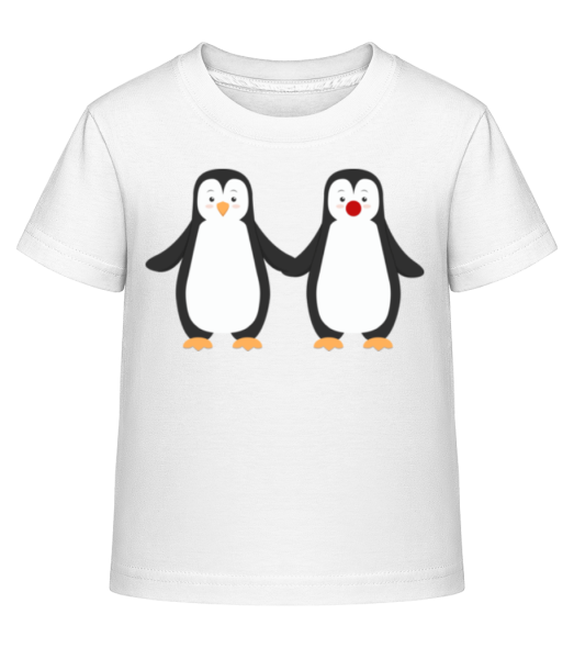 Penguin pár - Dĕtské Shirtinator tričko - Bílá - Napřed