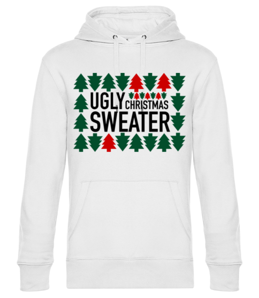 Ošklivý vánoční Sweater - Unisex premium mikina s kapucí - Bílá - Napřed