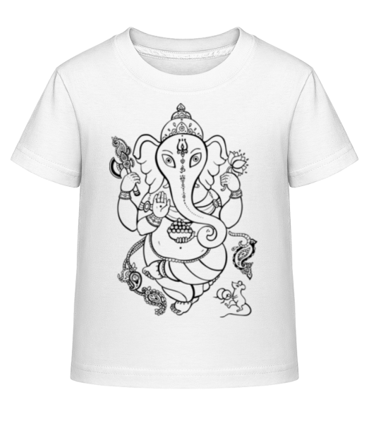 slon indický - Dĕtské Shirtinator tričko - Bílá - Napřed