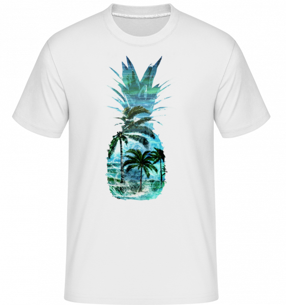 ananas Palms -  Shirtinator tričko pro pány - Bílá - Napřed