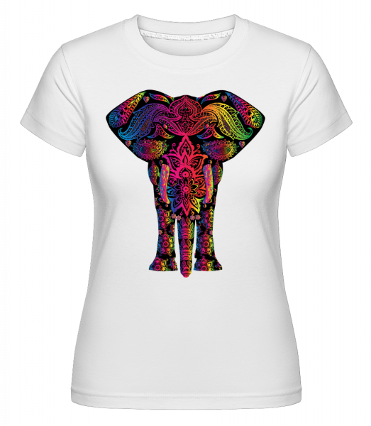barevné Elephant -  Shirtinator tričko pro dámy - Bílá - Napřed