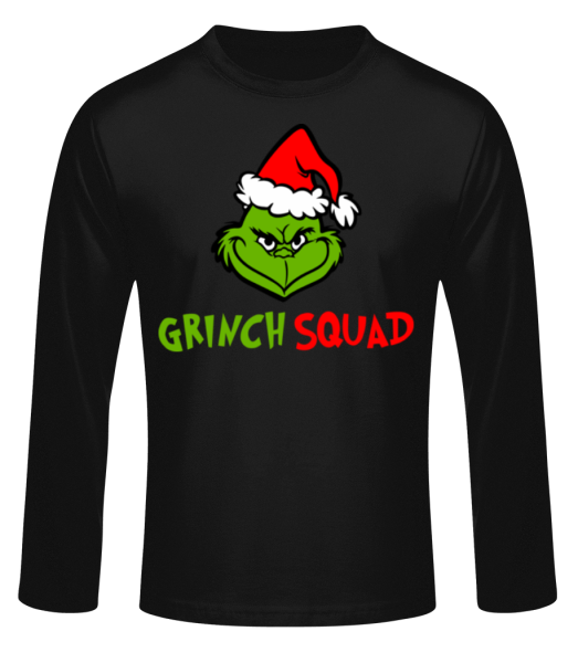 Grinch Squad - Pánské tričko s dlouhým rukávem basic - Černá - Napřed