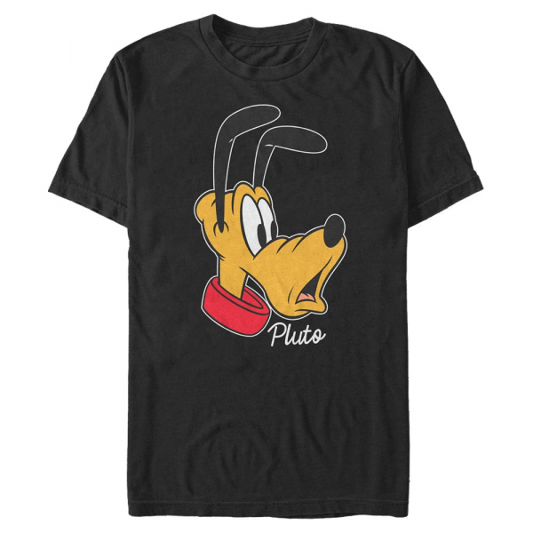 Disney - Mickey Mouse - Pluto Big Face - Pánské Tričko - Černá - Napřed