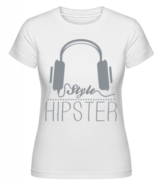 Hipster Sluchátka -  Shirtinator tričko pro dámy - Bílá - Napřed