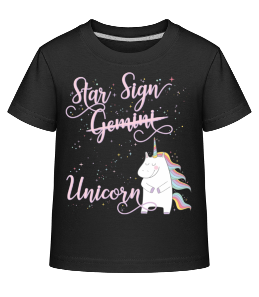 Star Sign Unicorn Gemini - Dĕtské Shirtinator tričko - Černá - Napřed