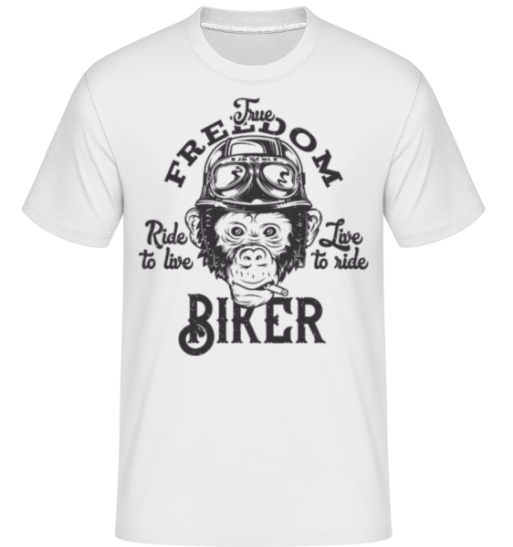 The Freedom Biker -  Shirtinator tričko pro pány - Bílá - Napřed