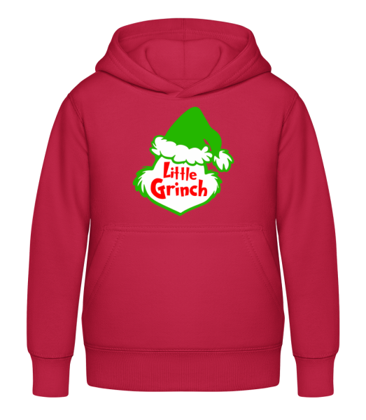 Little Grinch - Dĕtská mikina s kapucí - Červená - Napřed