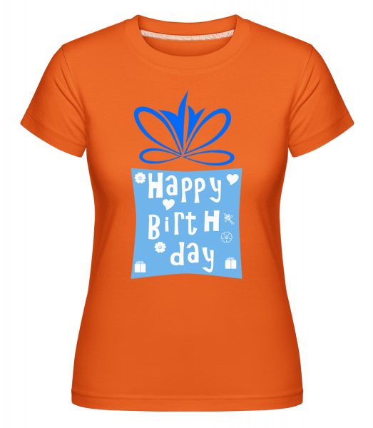 Happy Birthday Logo -  Shirtinator tričko pro dámy - Oranžová - Napřed