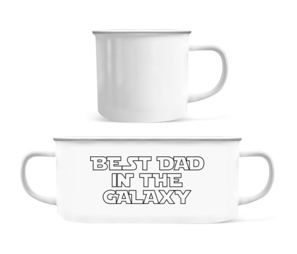 Nejlepší táta In The Galaxy - Emaille hrnek - Bílá - Napřed