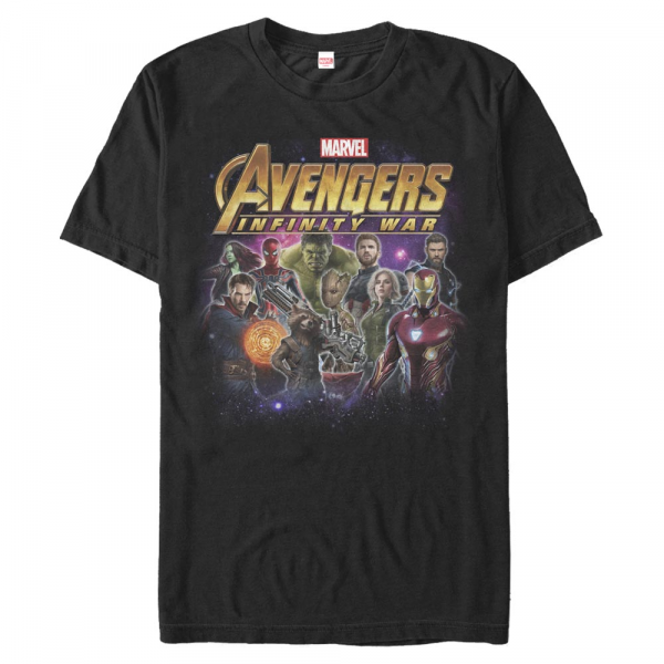 Marvel - Avengers Infinity War - Skupina - Pánské Tričko - Černá - Napřed
