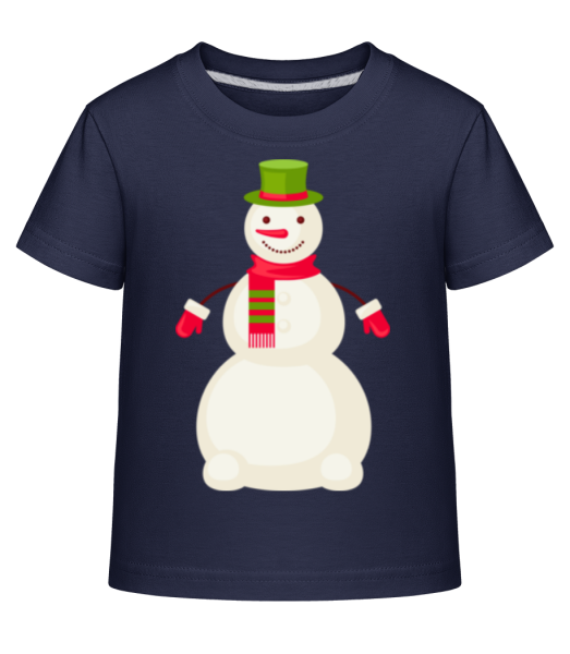 Sněhulák s kloboukem - Dĕtské Shirtinator tričko - Namořnická modrá - Napřed