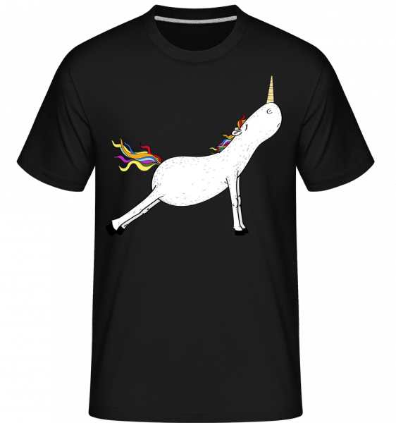 Stretched Yoga Unicorn -  Shirtinator tričko pro pány - Černá - Napřed