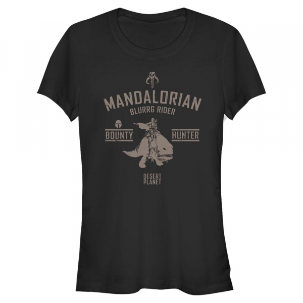 Star Wars - Mandalorian - Mandalorian Blurrg Rider - Dámské Tričko - Černá - Napřed