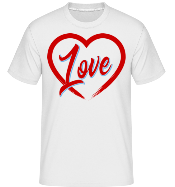 Heart Love -  Shirtinator tričko pro pány - Bílá - Napřed