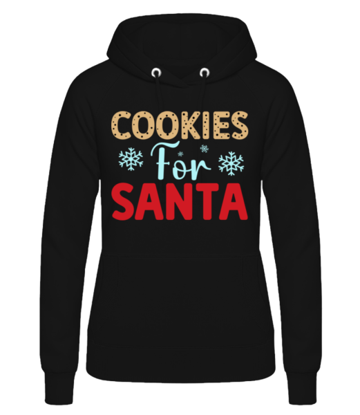 Cookies For Santa - Dámská mikina s kapucí - Černá - Napřed
