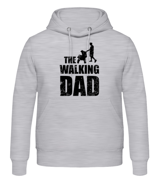 The Walking táta - Pánská mikina s kapucí - Melírově šedá - Napřed