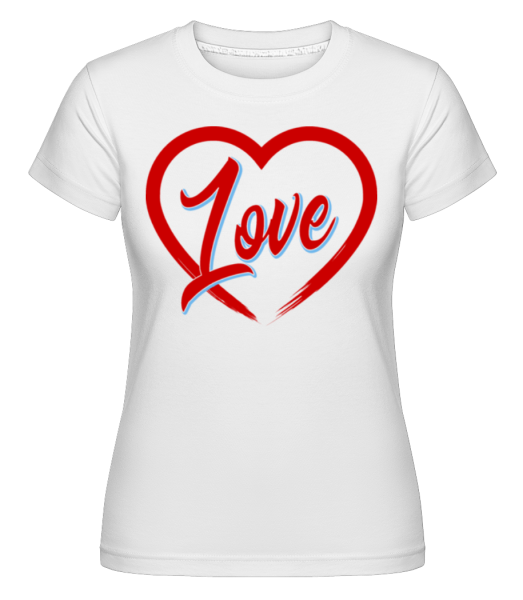 Heart Love -  Shirtinator tričko pro dámy - Bílá - Napřed