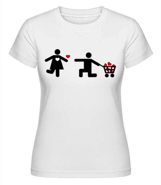 Žena a muž se srdcem Logo -  Shirtinator tričko pro dámy - Bílá - Napřed