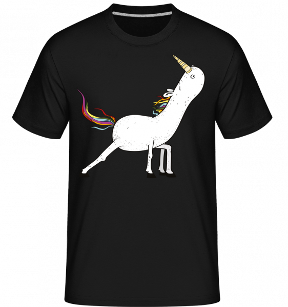 Yoga Unicorn Stretched -  Shirtinator tričko pro pány - Černá - Napřed