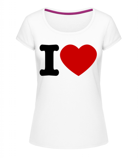 I Love - Megan dámské tričko s kulatým výstřihem - Bílá - Napřed