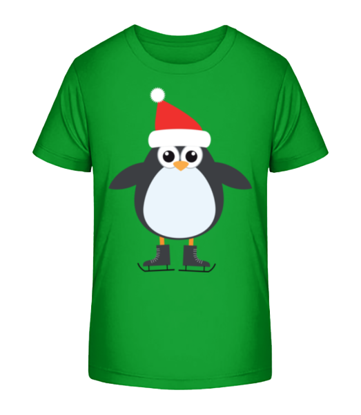 Ice Skate Penguin - Detské Bio tričko Stanley Stella - Zelená - Napřed