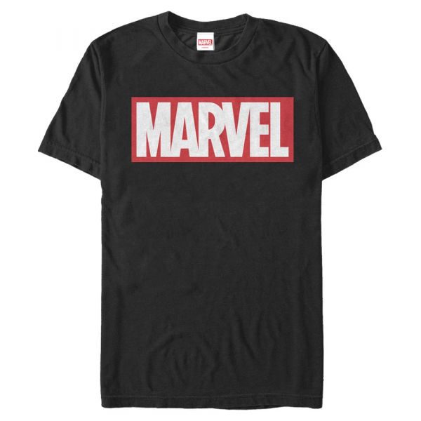 Marvel - Logo Brick - Pánské Tričko - Černá - Napřed