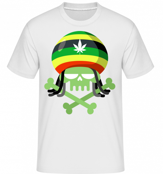 marihuana Skull -  Shirtinator tričko pro pány - Bílá - Napřed