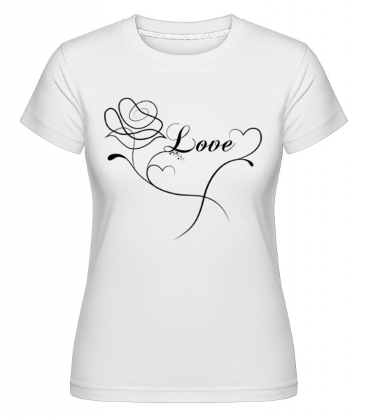 láska Flowers -  Shirtinator tričko pro dámy - Bílá - Napřed