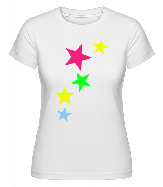 Colorful Stars -  Shirtinator tričko pro dámy - Bílá - Napřed