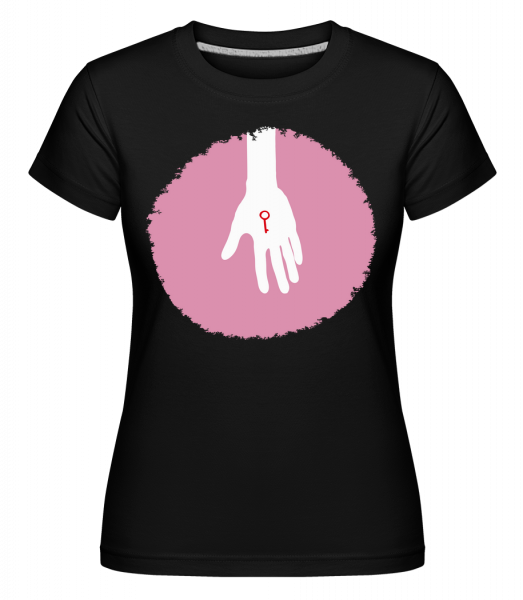 Ruka s klíčem -  Shirtinator tričko pro dámy - Černá - Napřed