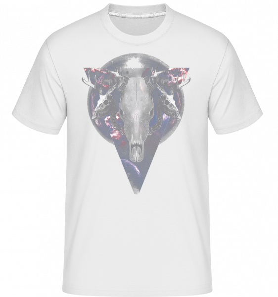 Buffalo Skull -  Shirtinator tričko pro pány - Bílá - Napřed