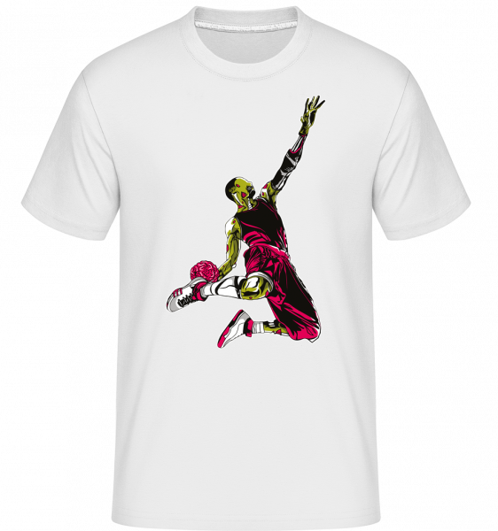 Zombie Slam Dunk -  Shirtinator tričko pro pány - Bílá - Napřed