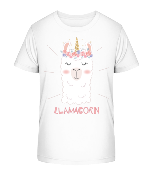 Lamacorn - Detské Bio tričko Stanley Stella - Bílá - Napřed