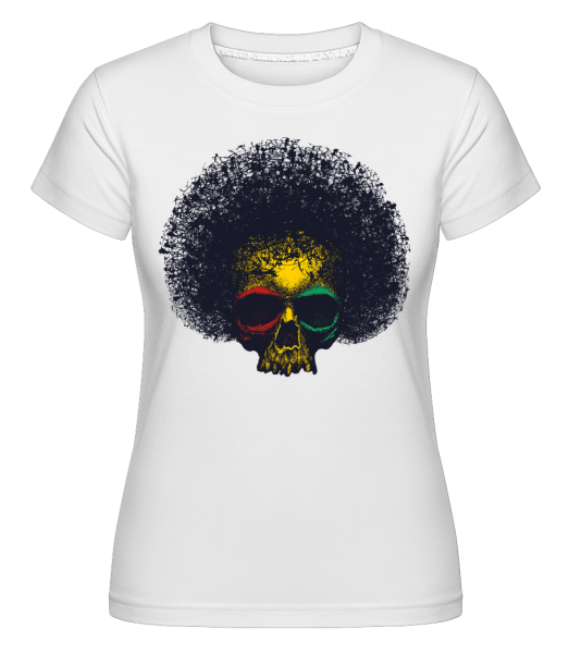 reggae Skull -  Shirtinator tričko pro dámy - Bílá - Napřed
