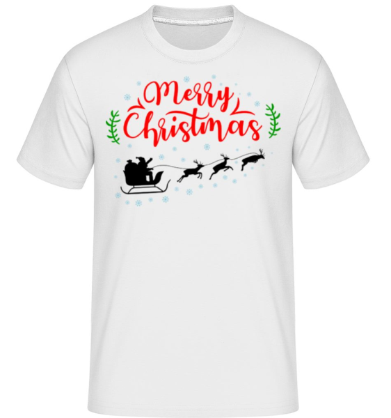 Merry Christmas -  Shirtinator tričko pro pány - Bílá - Napřed