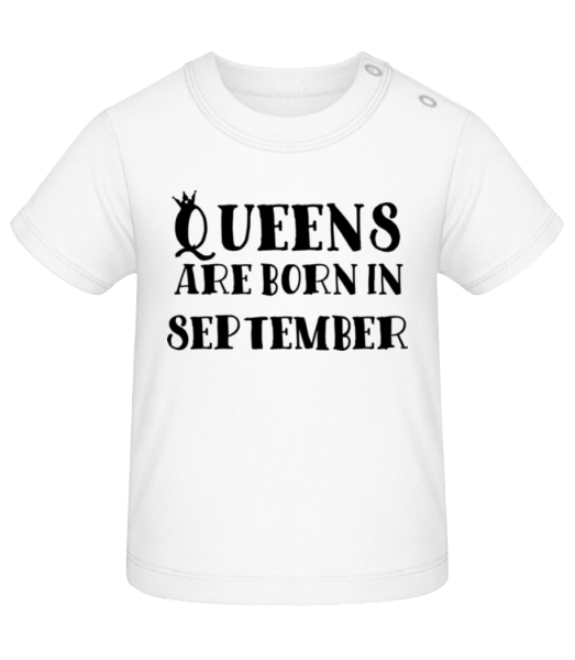 Queens se rodí v září - Tričko pro miminka - Bílá - Napřed