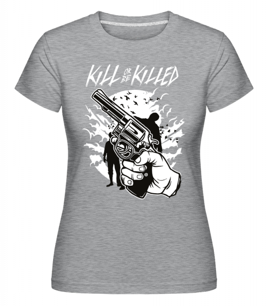 Zombie Shooter -  Shirtinator tričko pro dámy - Melírově šedá - Napřed