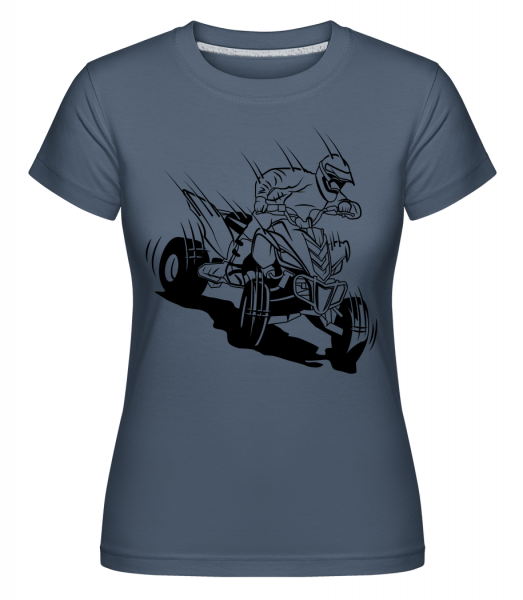 Quad řidiče Comic -  Shirtinator tričko pro dámy - Džínovina - Napřed